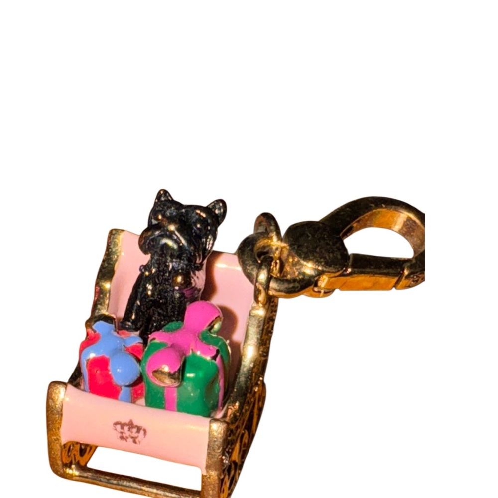 Gold and Multicolor Charm with Dog and Gifts from Christmas 2010.